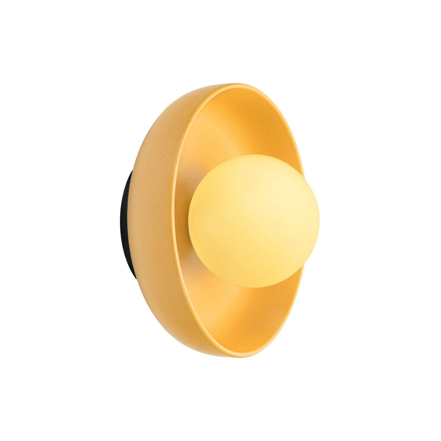Mareno Modern Wall Sconce Lighting with Ceramic Shade and Round Light Source - Yellow and Cream Wall Lamp for Cozy Atmosphere