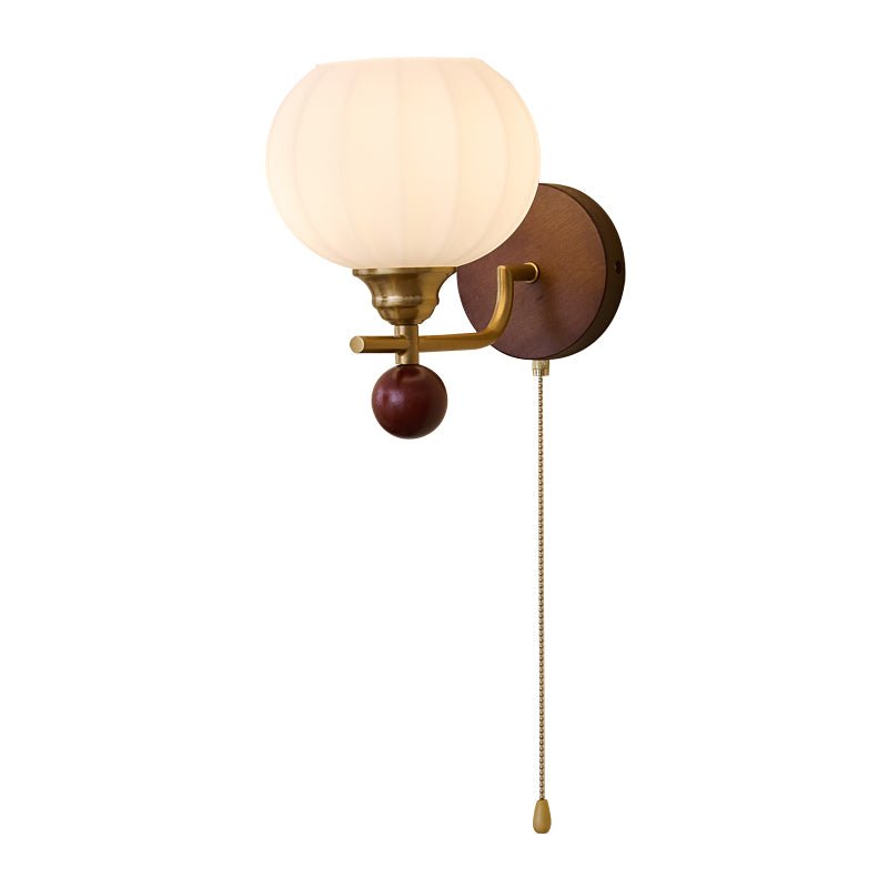 Elegant Wall Sconce Lighting - Modern Metal, Wood & Glass Wall Lamp with White Shade for Unique Interior Decor