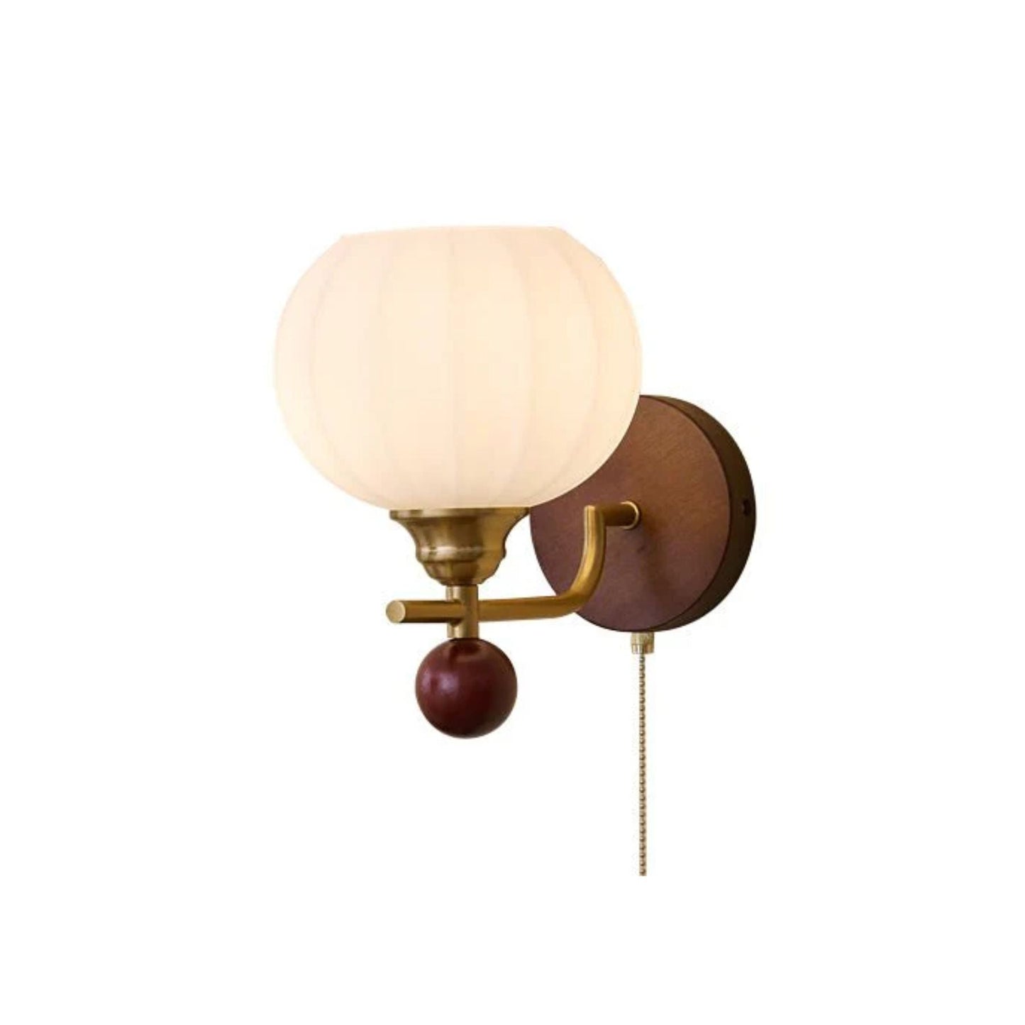 Elegant Wall Sconce Lighting - Modern Metal, Wood & Glass Wall Lamp with White Shade for Unique Interior Decor