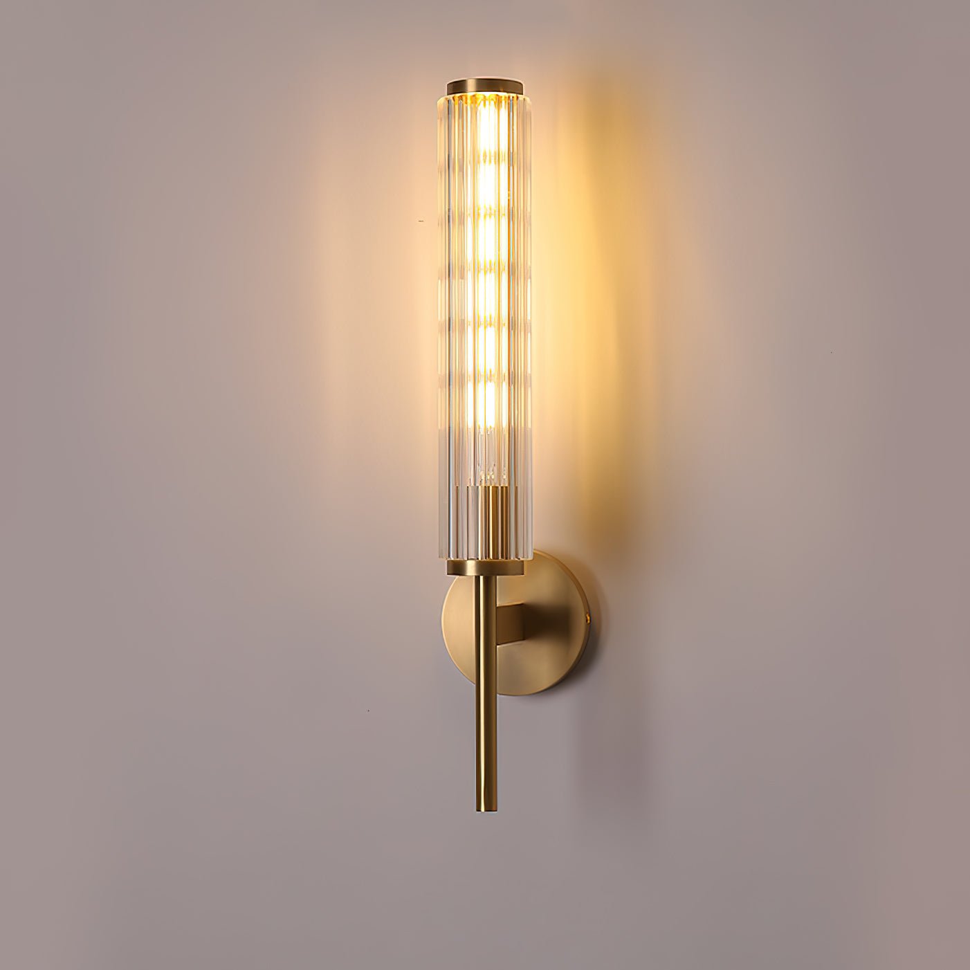 Modern Wall Sconce Lighting with Clear Glass Shade and LED, Slim Design for Living Room, Bedroom, and Hallway