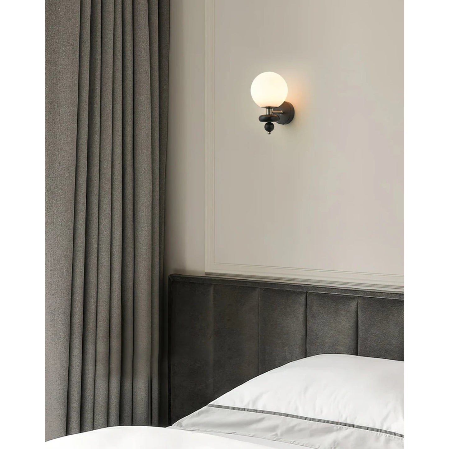 Modern Wall Sconce Lighting with Opal Glass and Wood Accents - Elegant Wall Lamp for Living Room, Bedroom, and Hallway