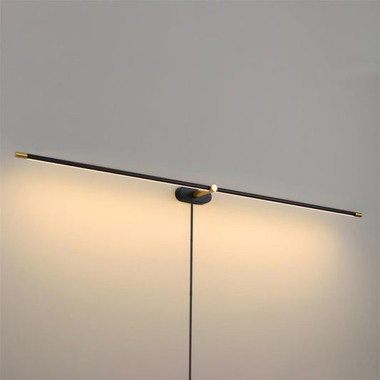 Modern Linear Wall Sconce Lighting - Elegant LED Wall Lamp for Atmospheric Home Decor in Matte Black and Brushed Gold