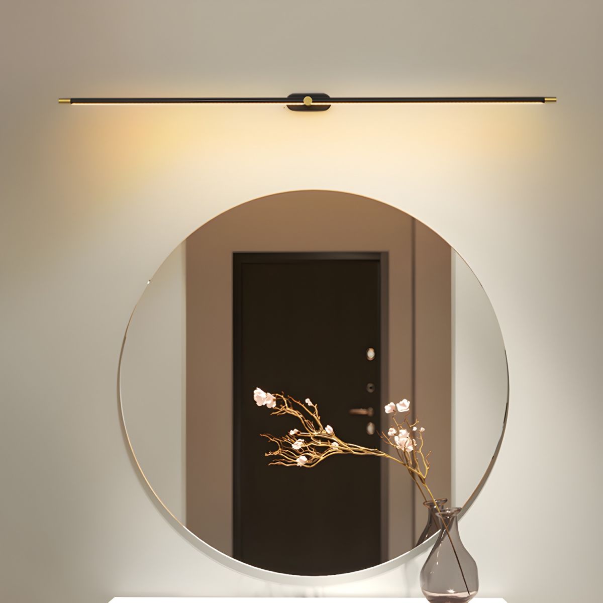 Modern Linear Wall Sconce Lighting - Elegant LED Wall Lamp for Atmospheric Home Decor in Matte Black and Brushed Gold