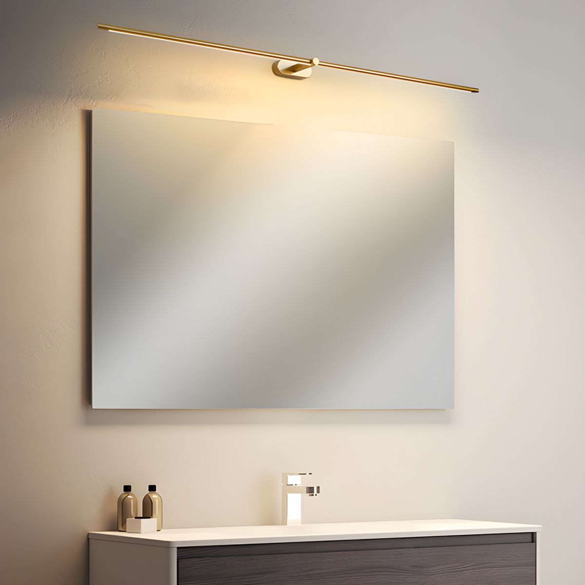 Modern Linear Wall Sconce Lighting - Elegant LED Wall Lamp for Atmospheric Home Decor in Matte Black and Brushed Gold