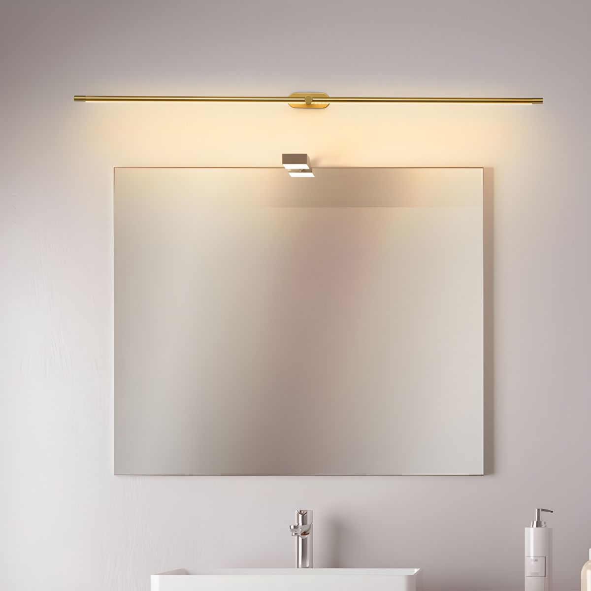 Modern Linear Wall Sconce Lighting - Elegant LED Wall Lamp for Atmospheric Home Decor in Matte Black and Brushed Gold