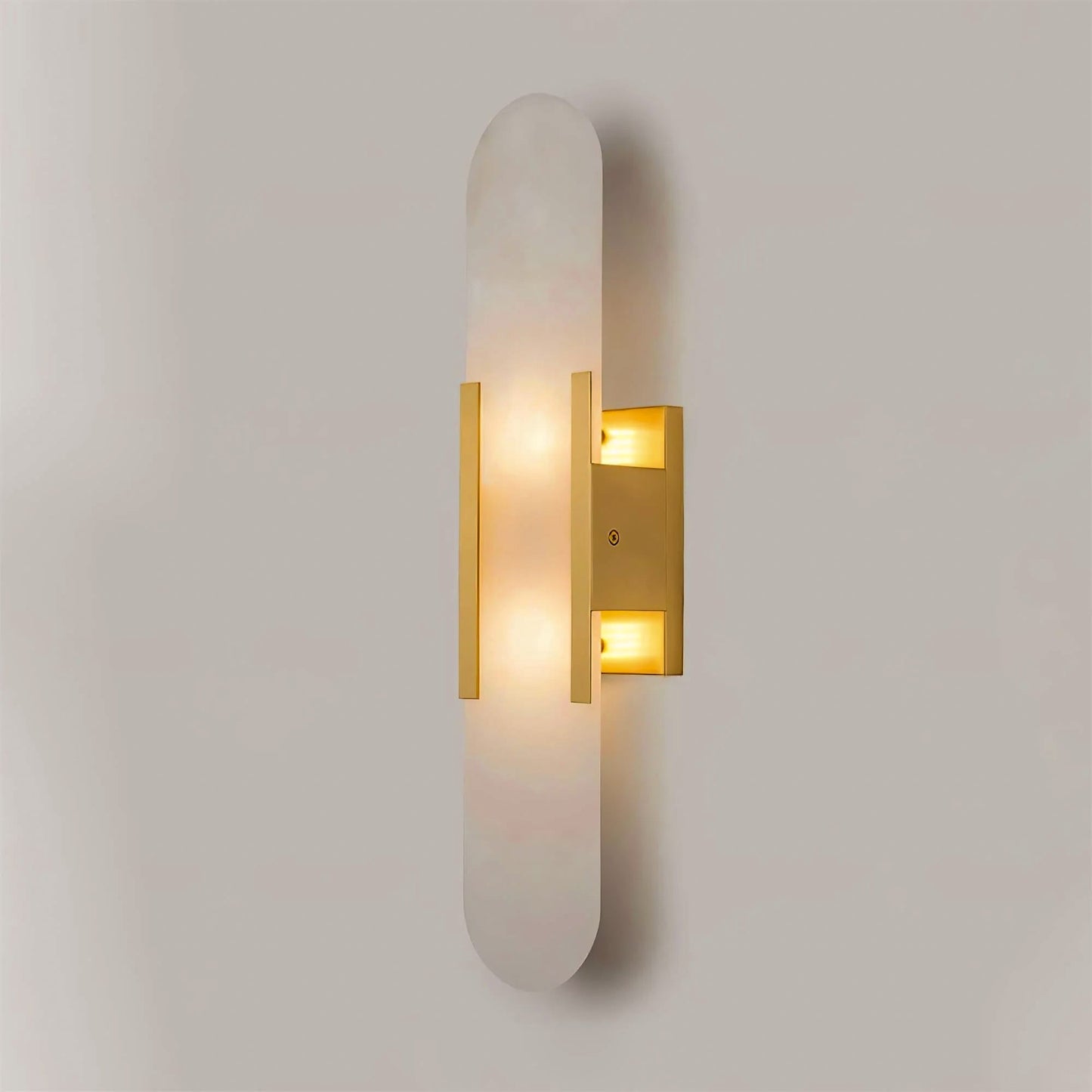 Modern Wall Lamp with Alabaster Cover and Metal Frame | Stylish Lighting for Living Room and Bedroom