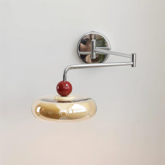 Modern Chrome Wall Sconce Light with Warm 3000K LED for Living Room, Bedroom, and Hallway - Unique Donut Diffuser Design