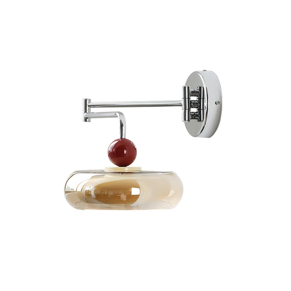 Modern Chrome Wall Sconce Light with Warm 3000K LED for Living Room, Bedroom, and Hallway - Unique Donut Diffuser Design