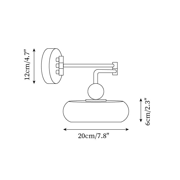Modern Chrome Wall Sconce Light with Warm 3000K LED for Living Room, Bedroom, and Hallway - Unique Donut Diffuser Design