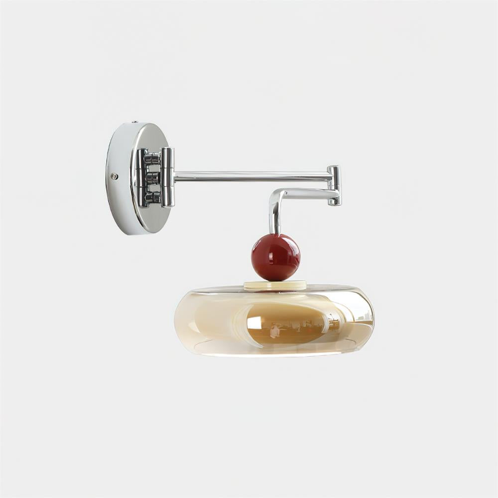 Modern Chrome Wall Sconce Light with Warm 3000K LED for Living Room, Bedroom, and Hallway - Unique Donut Diffuser Design