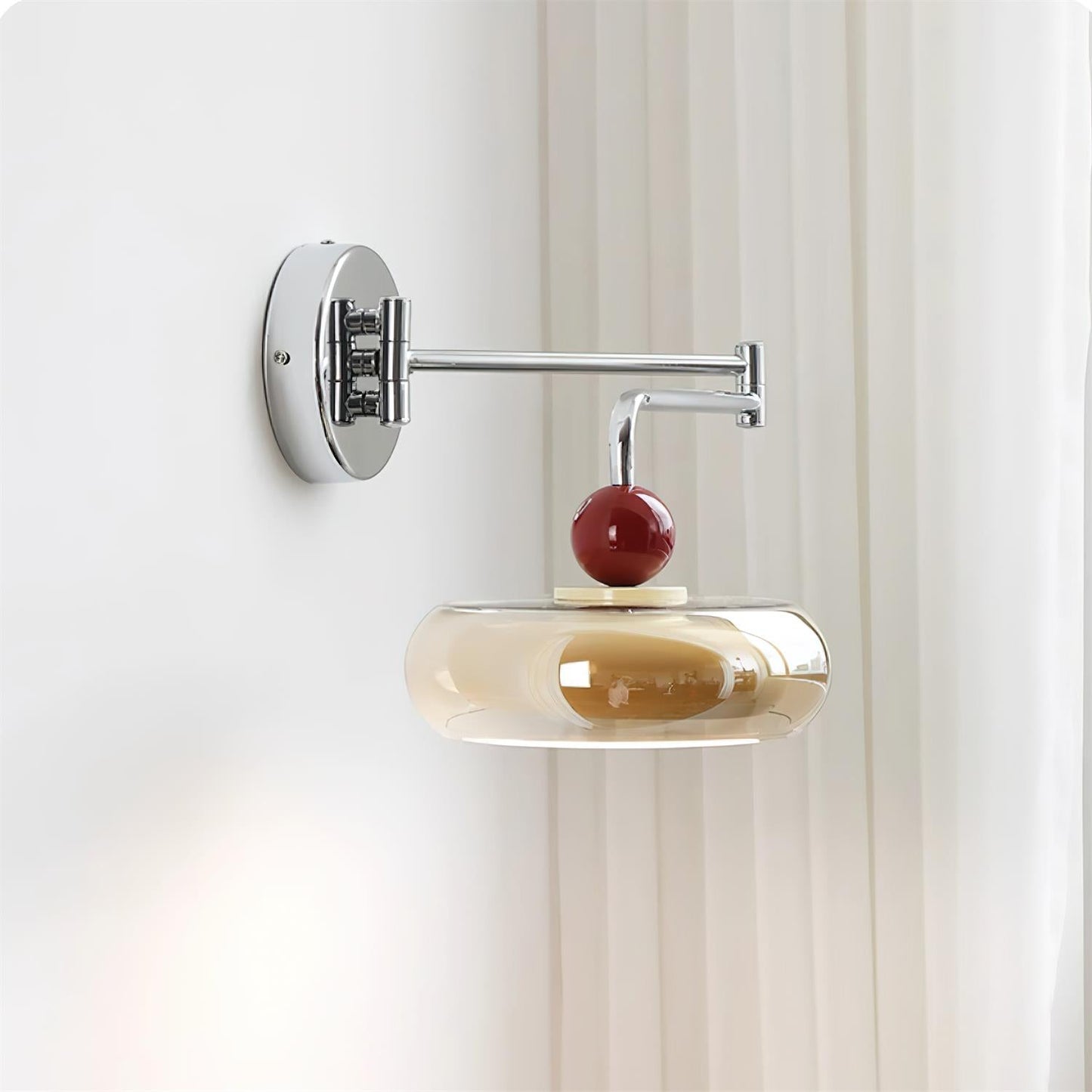 Modern Chrome Wall Sconce Light with Warm 3000K LED for Living Room, Bedroom, and Hallway - Unique Donut Diffuser Design