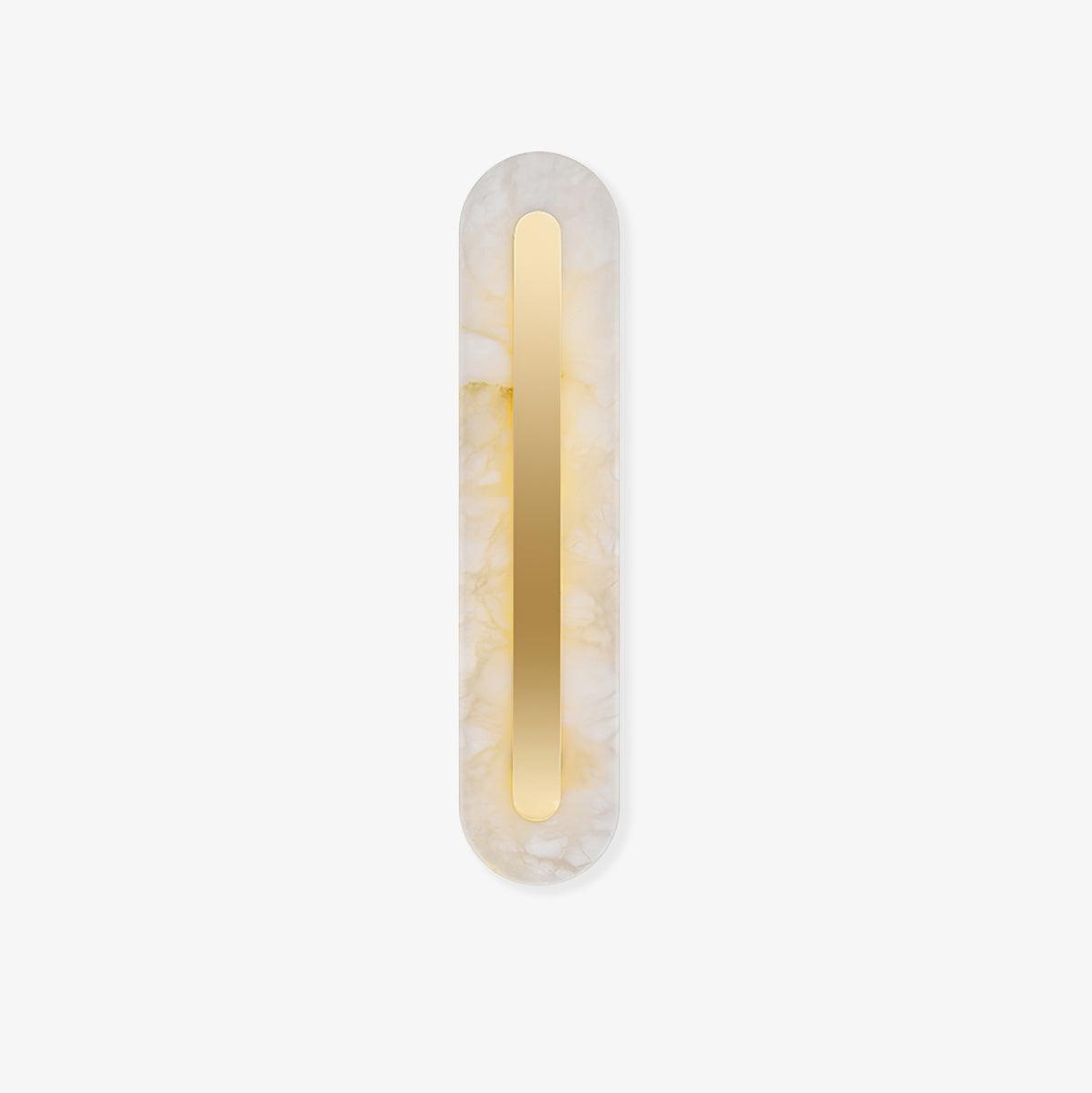Modern Brass and Alabaster Wall Sconce Light with LED - Flexible Vertical/Horizontal Mounting, Soft Lighting for Any Room