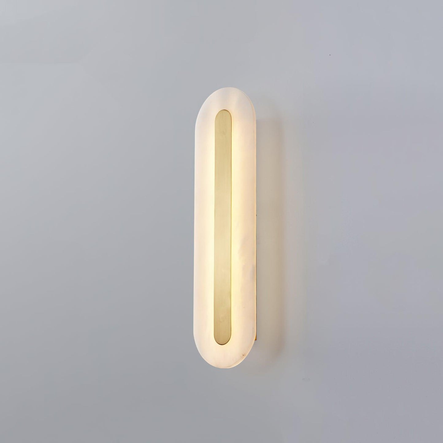 Modern Brass and Alabaster Wall Sconce Light with LED - Flexible Vertical/Horizontal Mounting, Soft Lighting for Any Room
