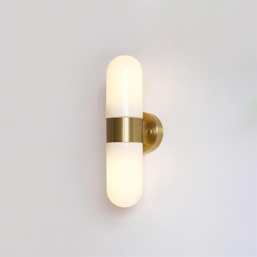 Modern Wall Sconce Light with Cylinder Frosted Glass Shade - Soft Ambient Lighting for Living Rooms, Bedrooms, and Hallways