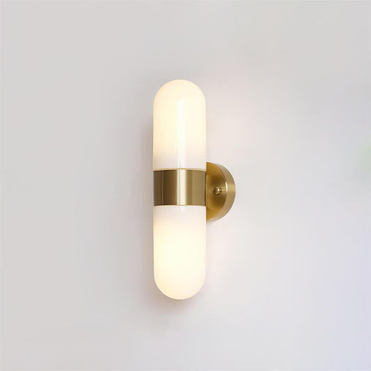Modern Wall Sconce Light with Cylinder Frosted Glass Shade - Soft Ambient Lighting for Living Rooms, Bedrooms, and Hallways