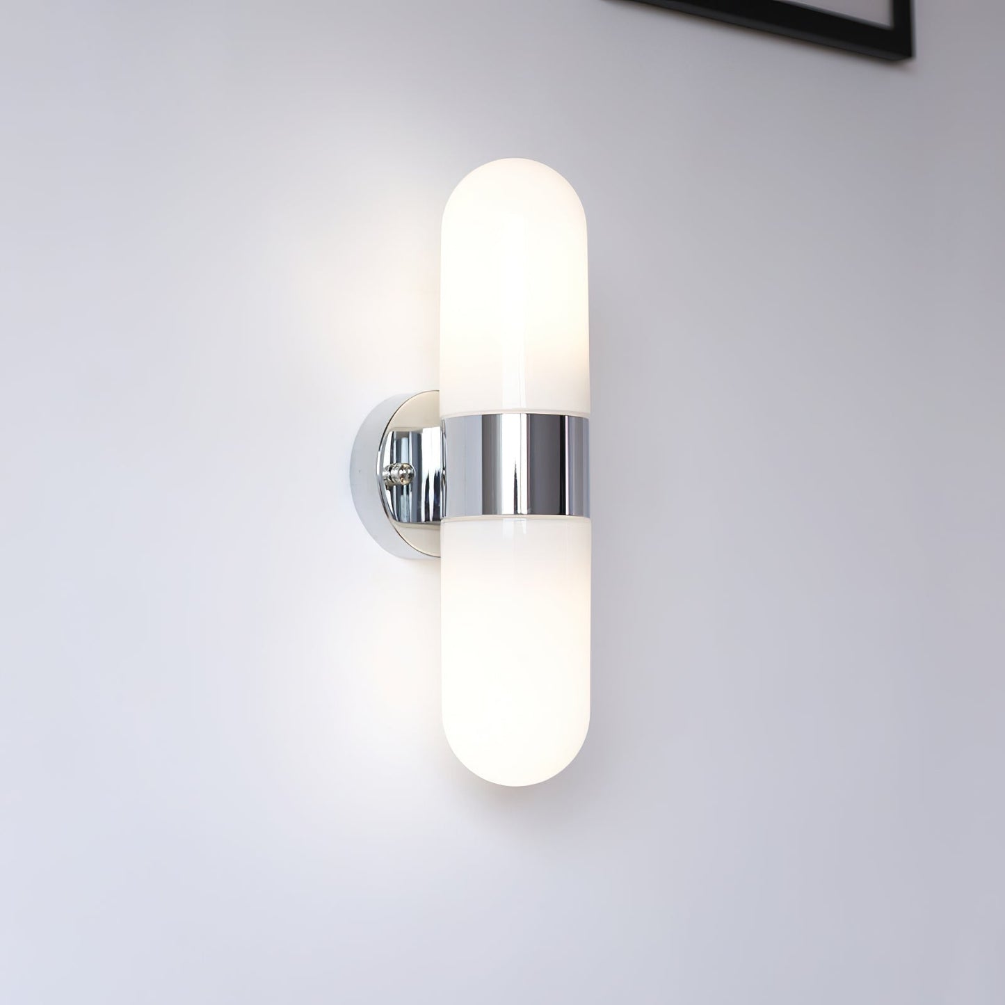 Modern Wall Sconce Light with Cylinder Frosted Glass Shade - Soft Ambient Lighting for Living Rooms, Bedrooms, and Hallways