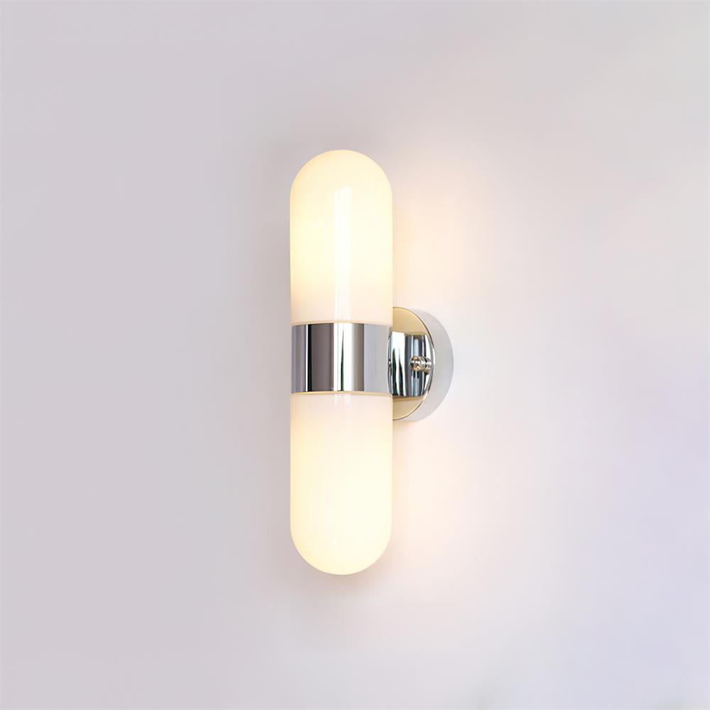 Modern Wall Sconce Light with Cylinder Frosted Glass Shade - Soft Ambient Lighting for Living Rooms, Bedrooms, and Hallways
