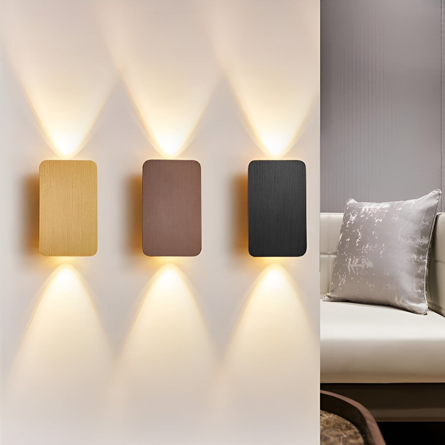 Modern Wall Light Sconce - Elegant Rectangular Design with Warm Dual Beam for Cozy Atmosphere, Ideal for Living Room and Bedroom