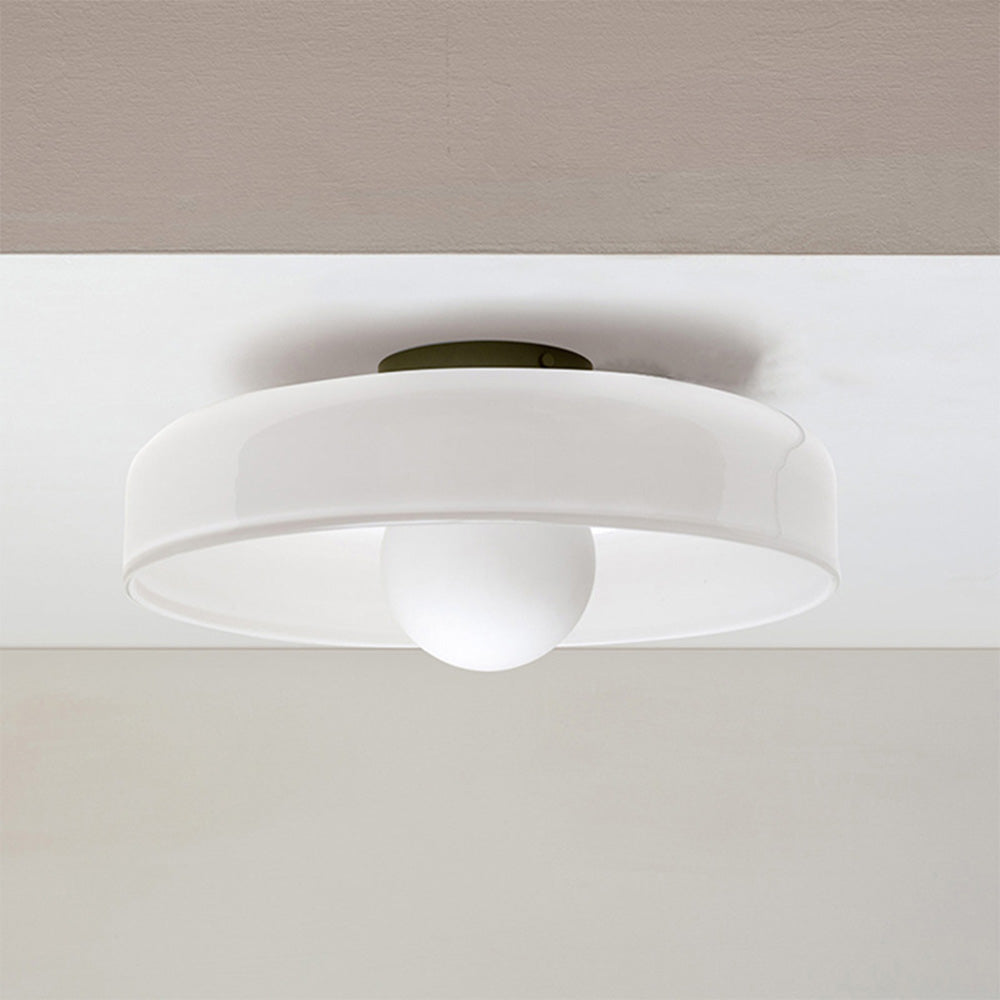 Modern Ceiling Light | Round Glass Shade with Warm Amber Shade | Elegant Lighting for a Pleasant Atmosphere