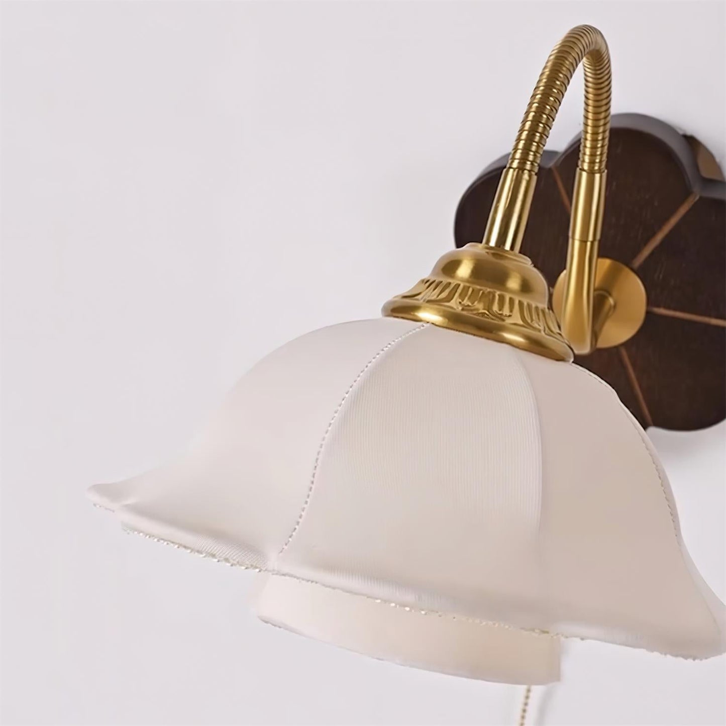 Vintage Flower Wall Sconce Lighting with Handmade Shade - Elegant Wall Lamp for Cozy Interiors