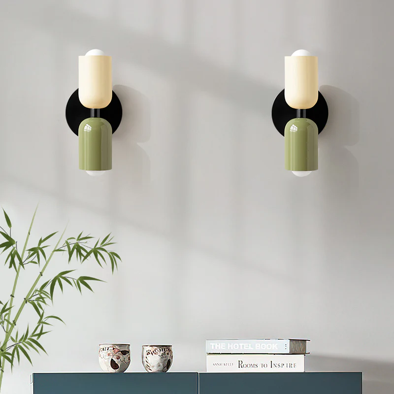 Modern Double Wall Sconce Lighting - Stylish Glass Wall Lamp for Cozy Atmosphere - Vertical Design for Living Room and Bedroom
