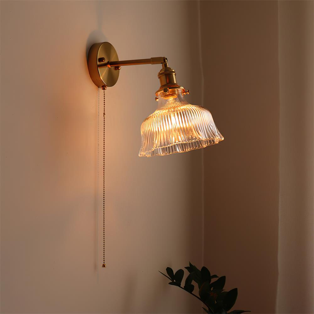 Vintage Wall Sconce Lighting with Glass Shade - Stylish Wall Lamp for Cozy Interiors
