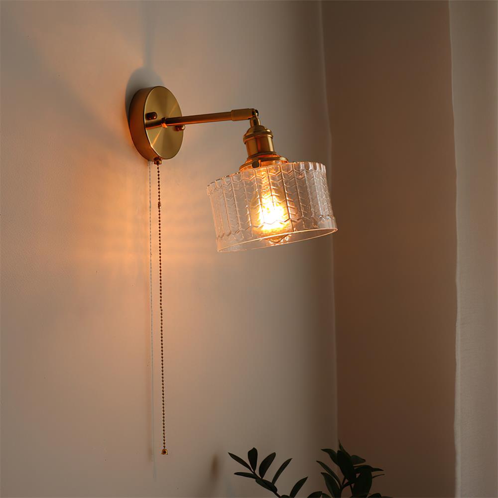 Vintage Wall Sconce Lighting with Glass Shade - Stylish Wall Lamp for Cozy Interiors