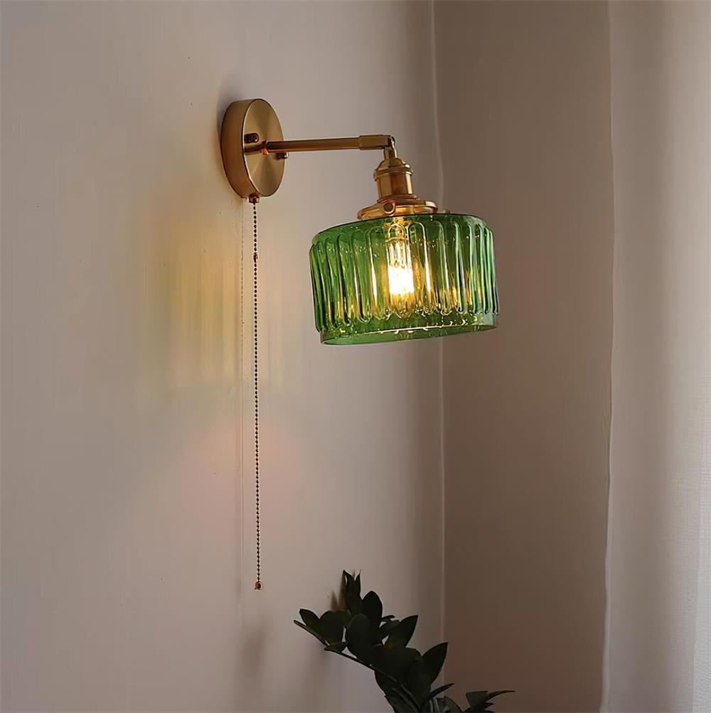 Vintage Wall Sconce Lighting with Glass Shade - Stylish Wall Lamp for Cozy Interiors