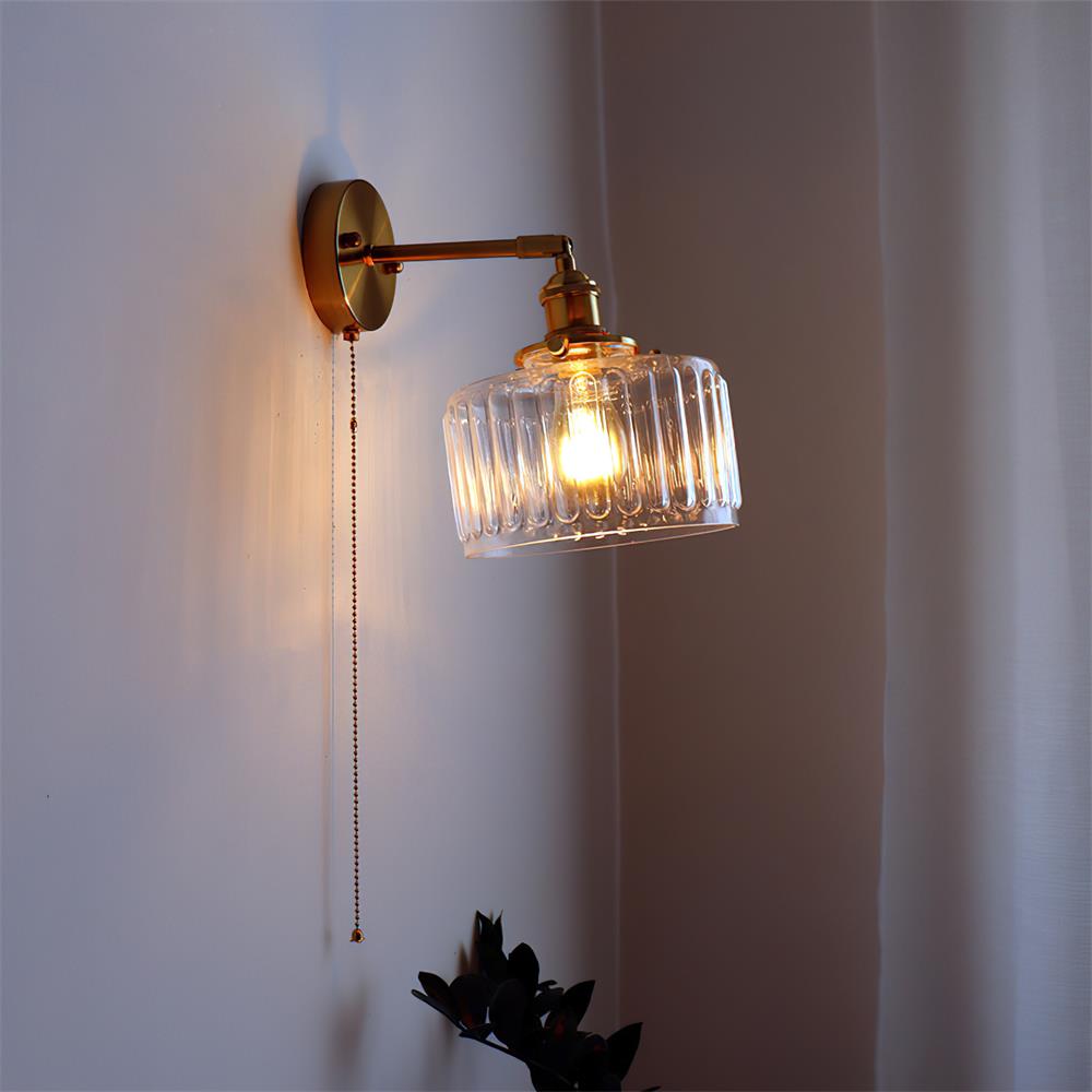 Vintage Wall Sconce Lighting with Glass Shade - Stylish Wall Lamp for Cozy Interiors