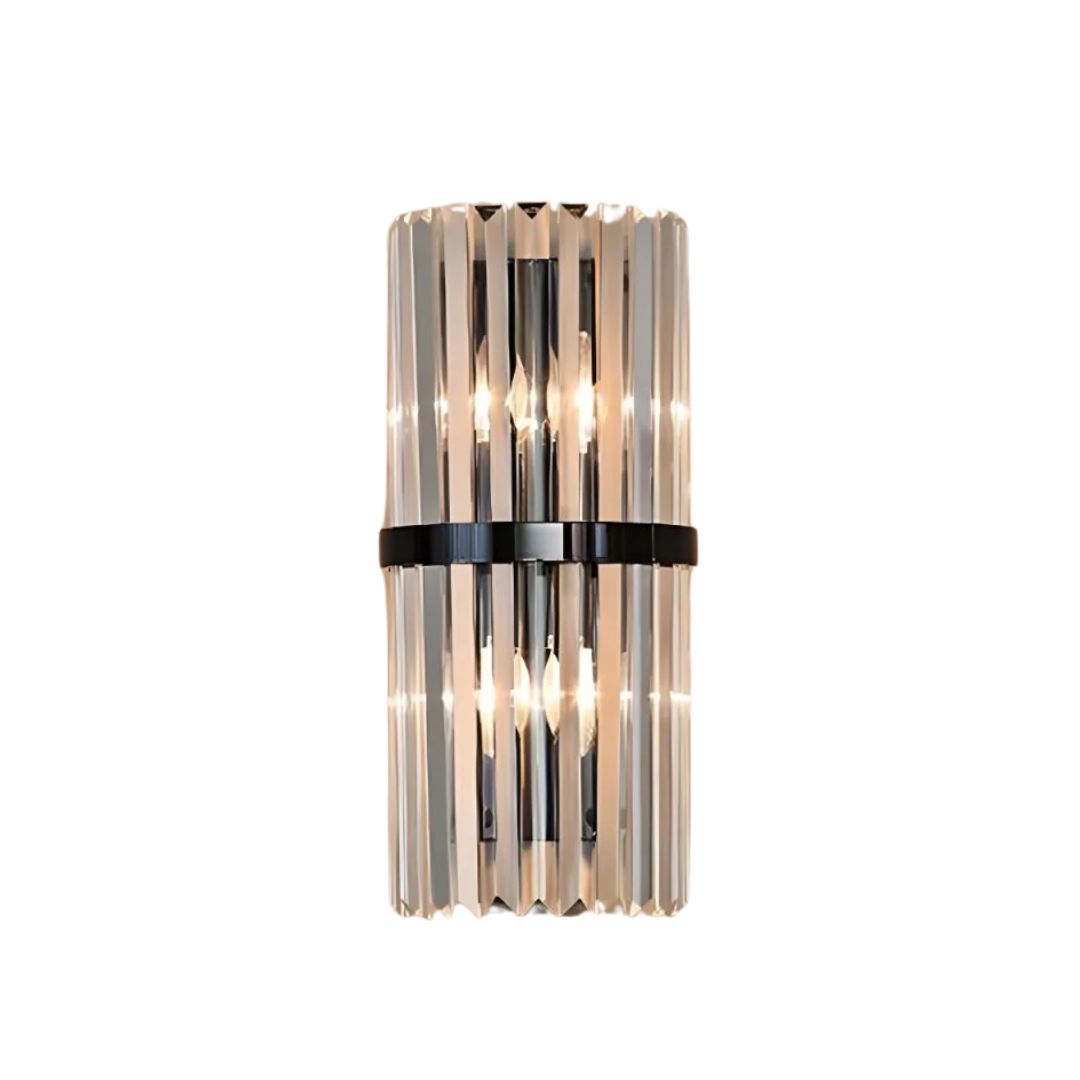 Elegant Crystal Glass Wall Light Sconce - Modern Design for Living Room & Bedroom, G9 Socket, Stainless Steel Accent