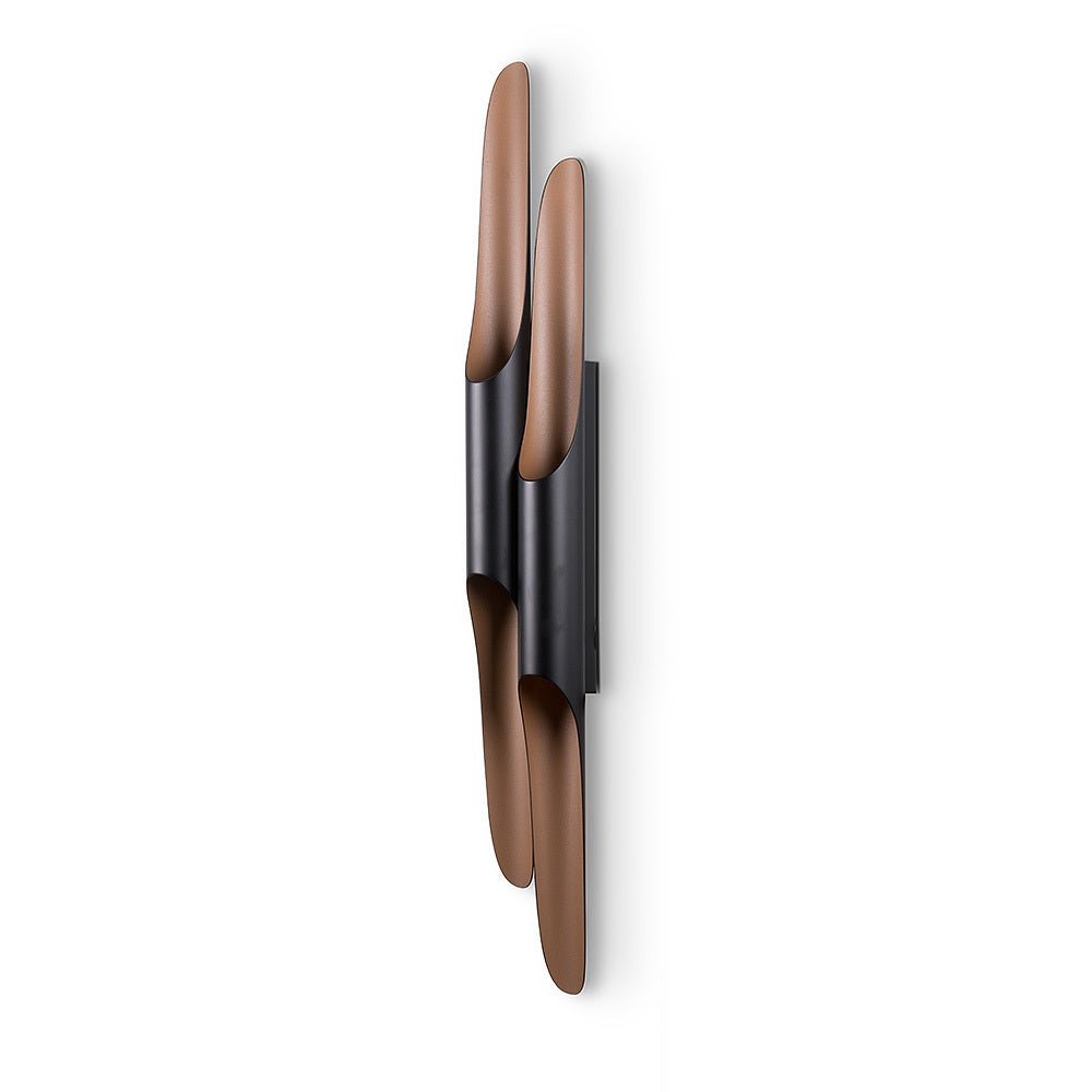 Mid-Century Modern Wall Sconce Lighting - Elegant Metal Wall Lamp in Matte Black and Gold Finish