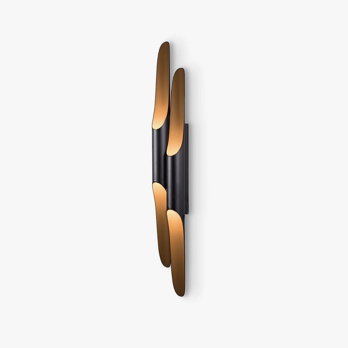 Mid-Century Modern Wall Sconce Lighting - Elegant Metal Wall Lamp in Matte Black and Gold Finish