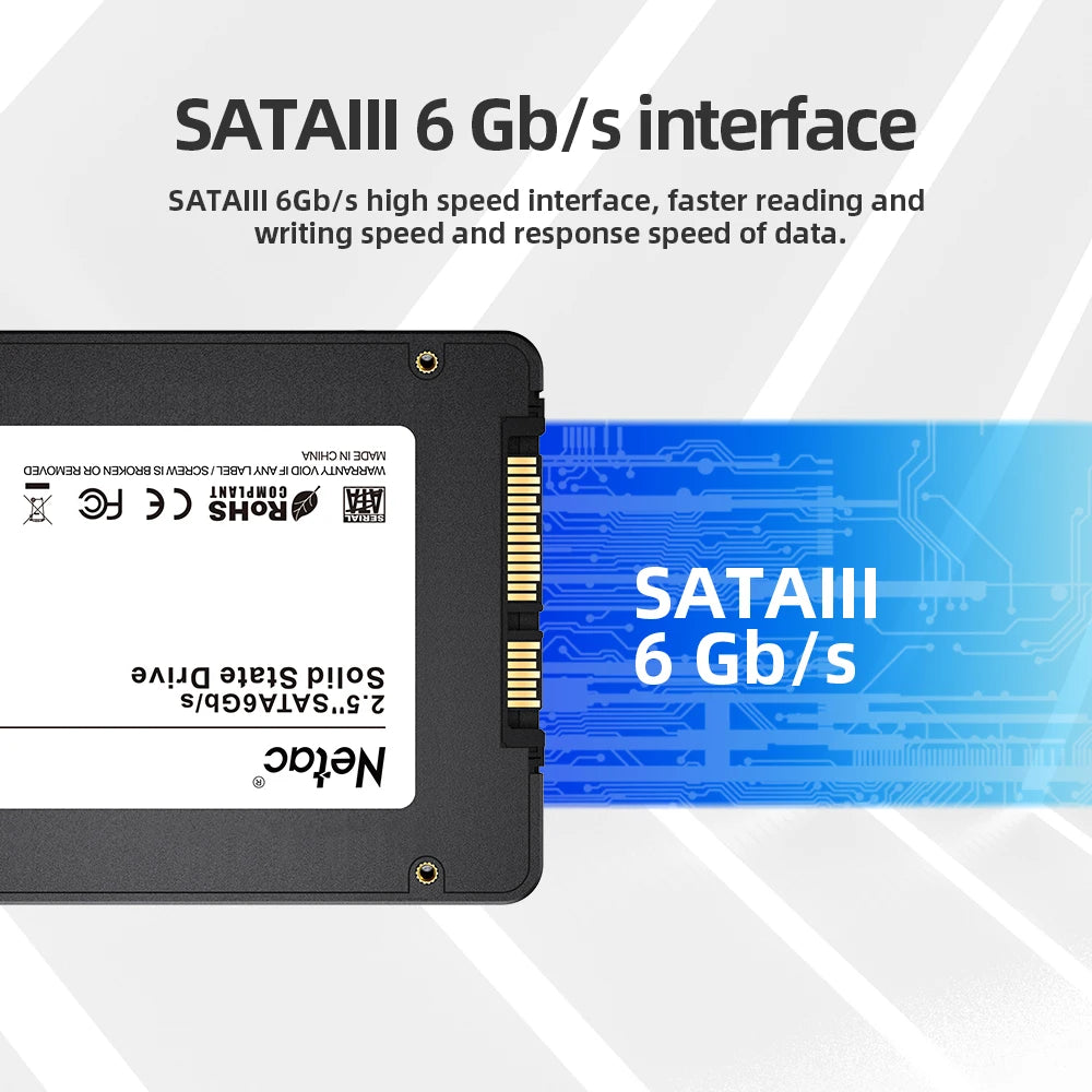 Netac SATA3 SSD 2,5'' 2TB 1TB HD pevný disk SATA HDD 512GB 256GB 128GB 480GB 960GB interní SSD pevný disk pro notebooky