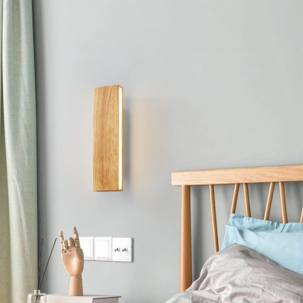 Norello Adjustable Wooden Wall Lamp with LED Sconce Light - Modern Wall Sconce Lighting for Living Room and Bedroom