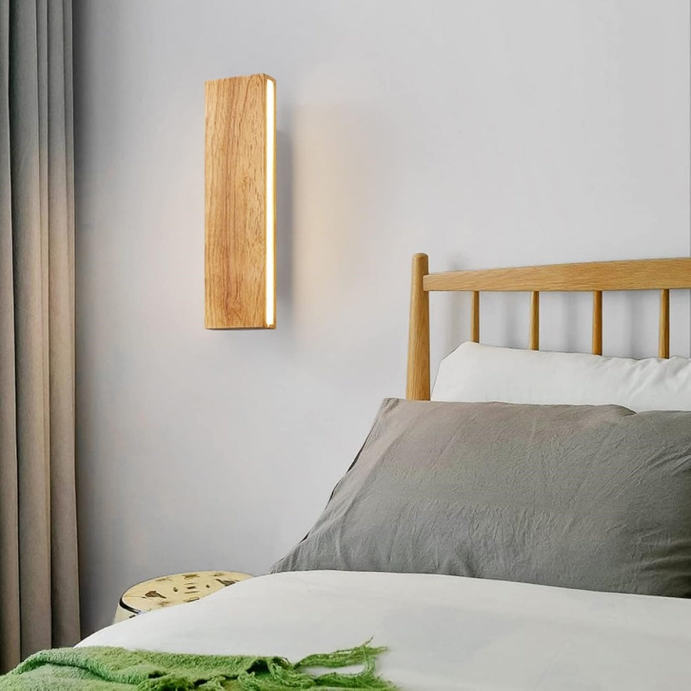 Norello Adjustable Wooden Wall Lamp with LED Sconce Light - Modern Wall Sconce Lighting for Living Room and Bedroom