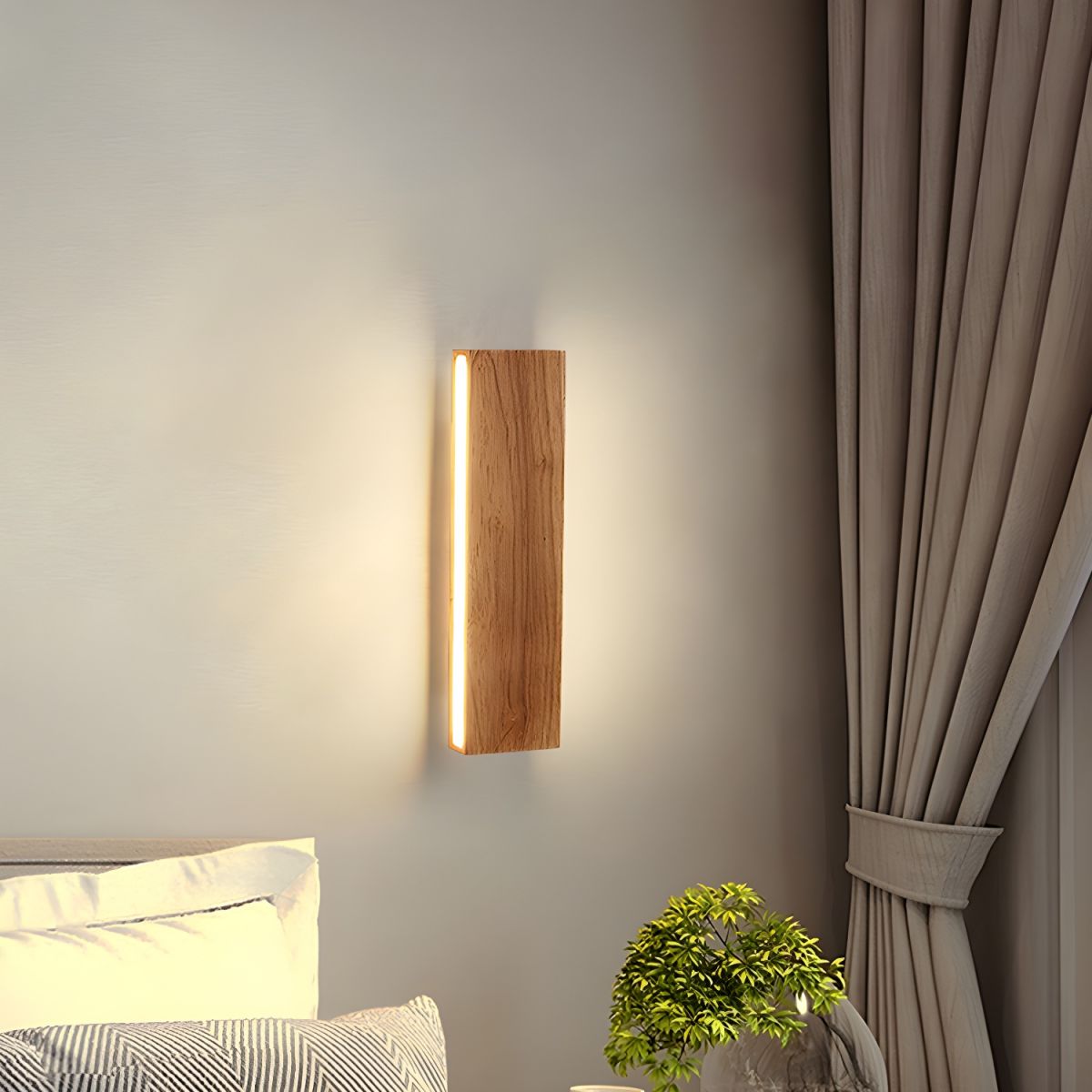 Norello Adjustable Wooden Wall Lamp with LED Sconce Light - Modern Wall Sconce Lighting for Living Room and Bedroom