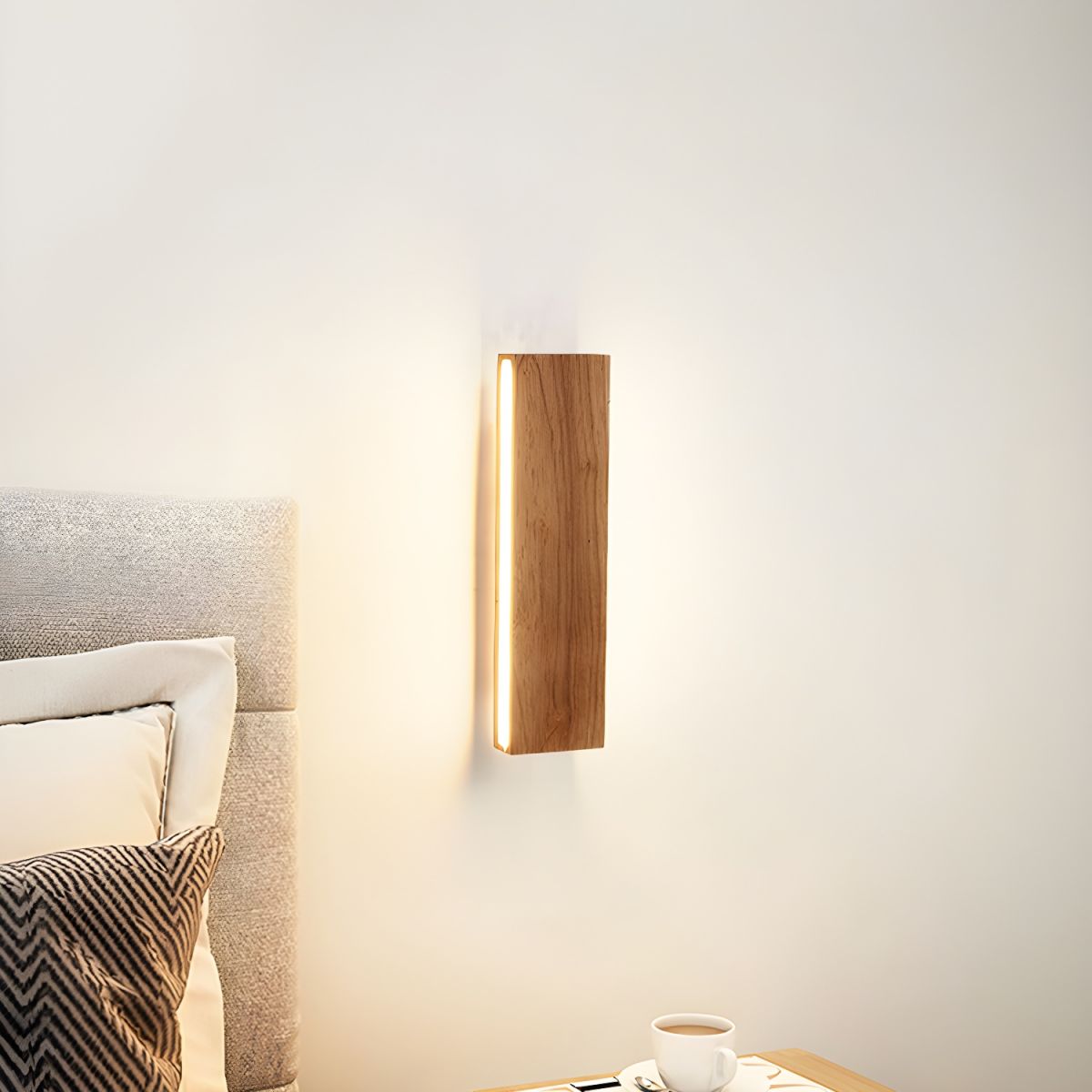 Norello Adjustable Wooden Wall Lamp with LED Sconce Light - Modern Wall Sconce Lighting for Living Room and Bedroom