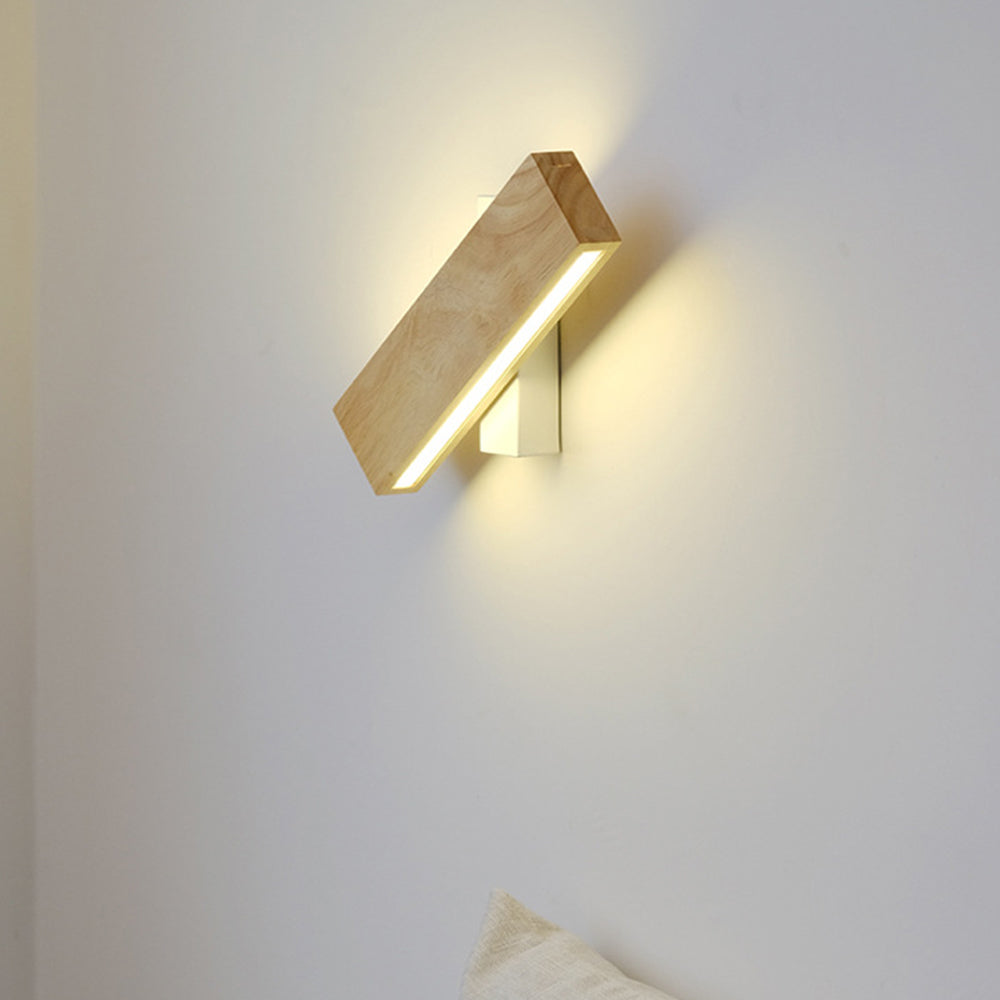 Norello Adjustable Wooden Wall Lamp with LED Sconce Light - Modern Wall Sconce Lighting for Living Room and Bedroom