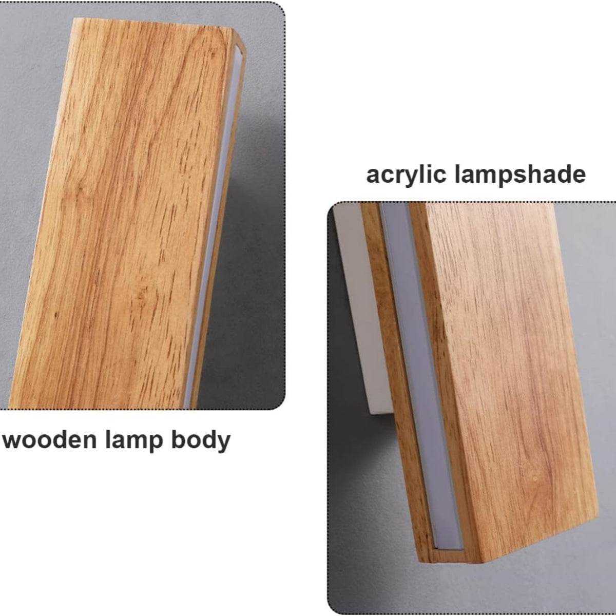 Norello Adjustable Wooden Wall Lamp with LED Sconce Light - Modern Wall Sconce Lighting for Living Room and Bedroom
