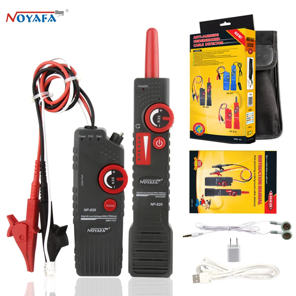 Noyafa NF-820 Cable Tracker – Efficient Underground Wire Locator with Adjustable Signal Strength 0