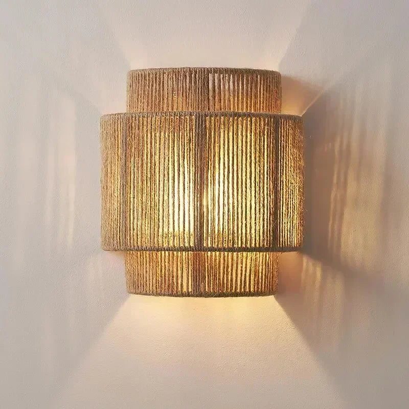 Ozu | Hemp rope wall lamp with LED lighting | Stylish lighting for peaceful interiors