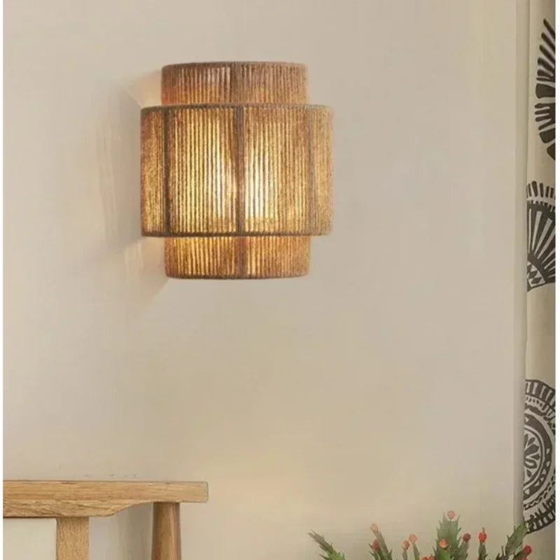 Ozu | Hemp rope wall lamp with LED lighting | Stylish lighting for peaceful interiors