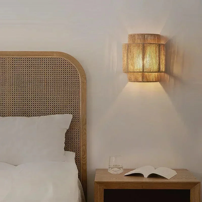 Ozu | Hemp rope wall lamp with LED lighting | Stylish lighting for peaceful interiors