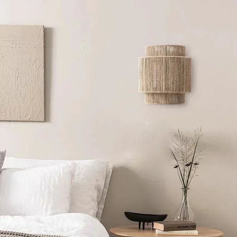 Ozu | Hemp rope wall lamp with LED lighting | Stylish lighting for peaceful interiors