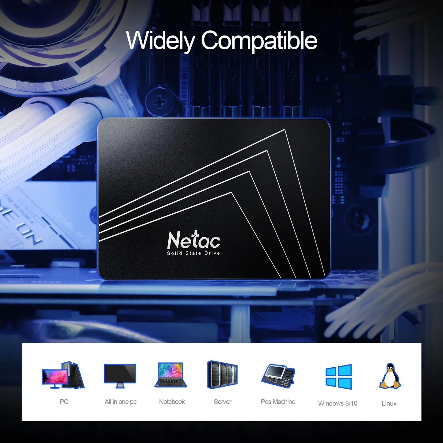 Pevný disk Netac SATA SSD 128 GB 256 GB 512 GB 1 TB 2 TB SATA3 2,5 palce, interní pevný disk pro notebook, pevný disk HDD pro PC, notebook