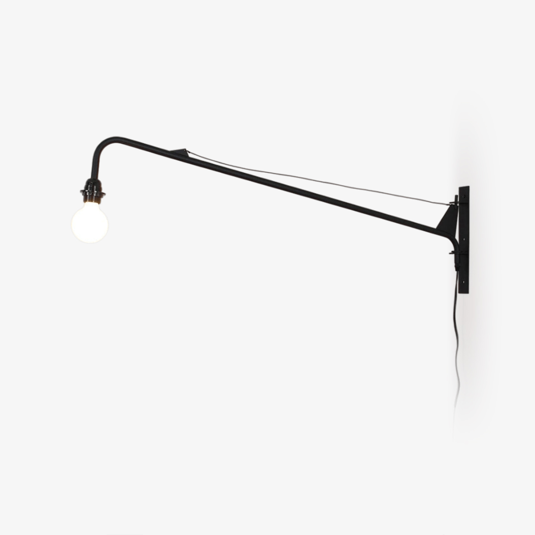 Provenco Modern Wall Sconce Lighting with Adjustable Arm - Black and White Wall Lamp for Living Room, Dining Room, Bedroom, Office