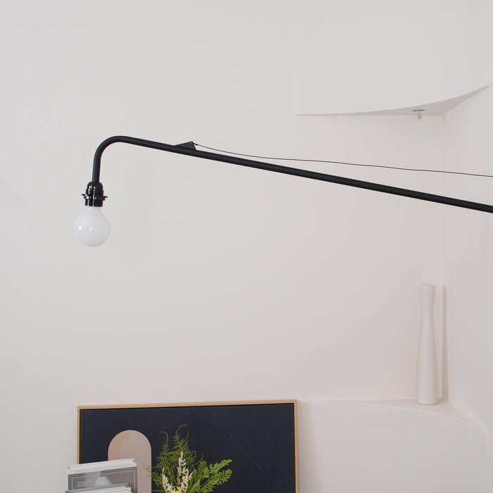 Provenco Modern Wall Sconce Lighting with Adjustable Arm - Black and White Wall Lamp for Living Room, Dining Room, Bedroom, Office