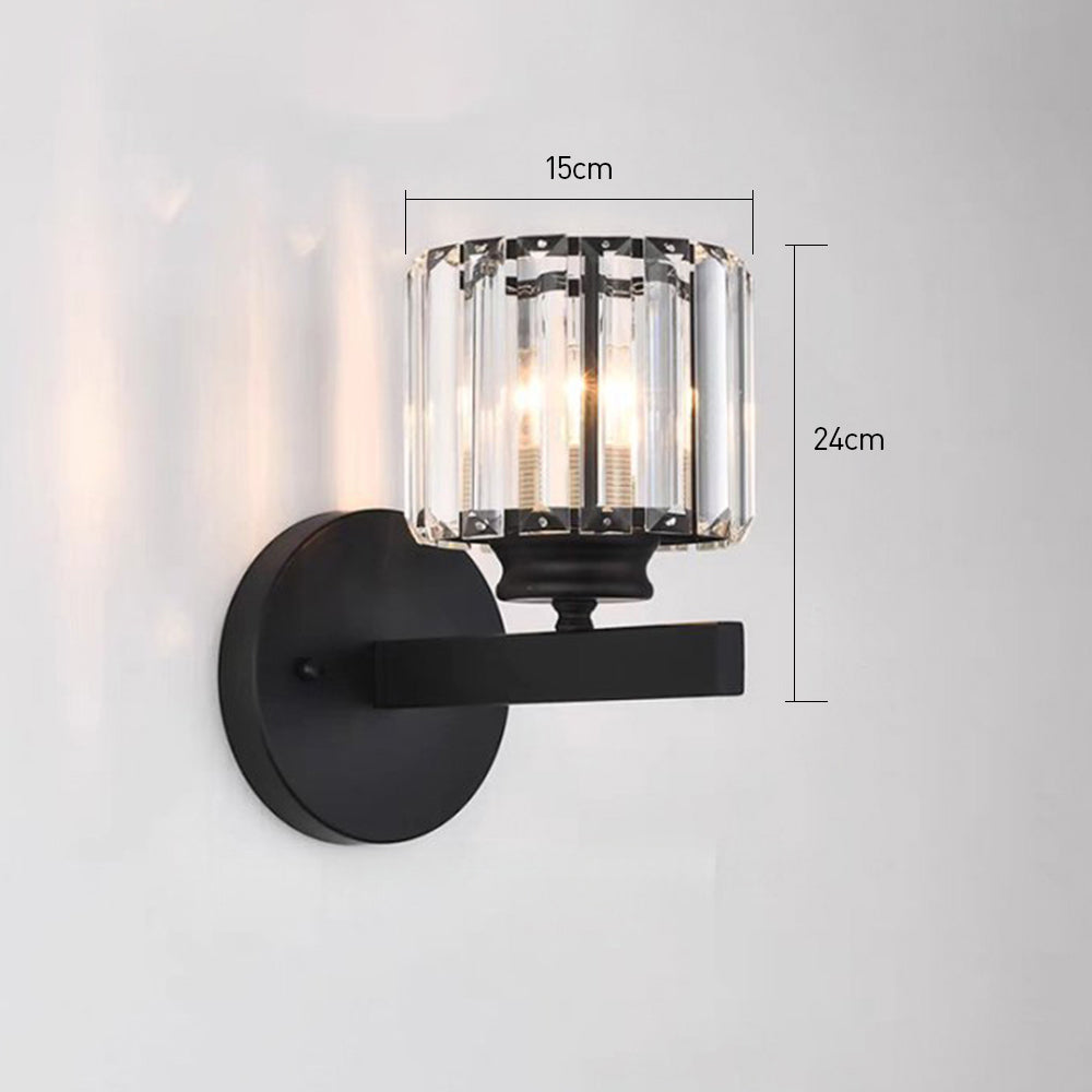 Quisso Modern Wall Sconce Light with Glass Shade - Elegant Black and Transparent Design for Atmosphere