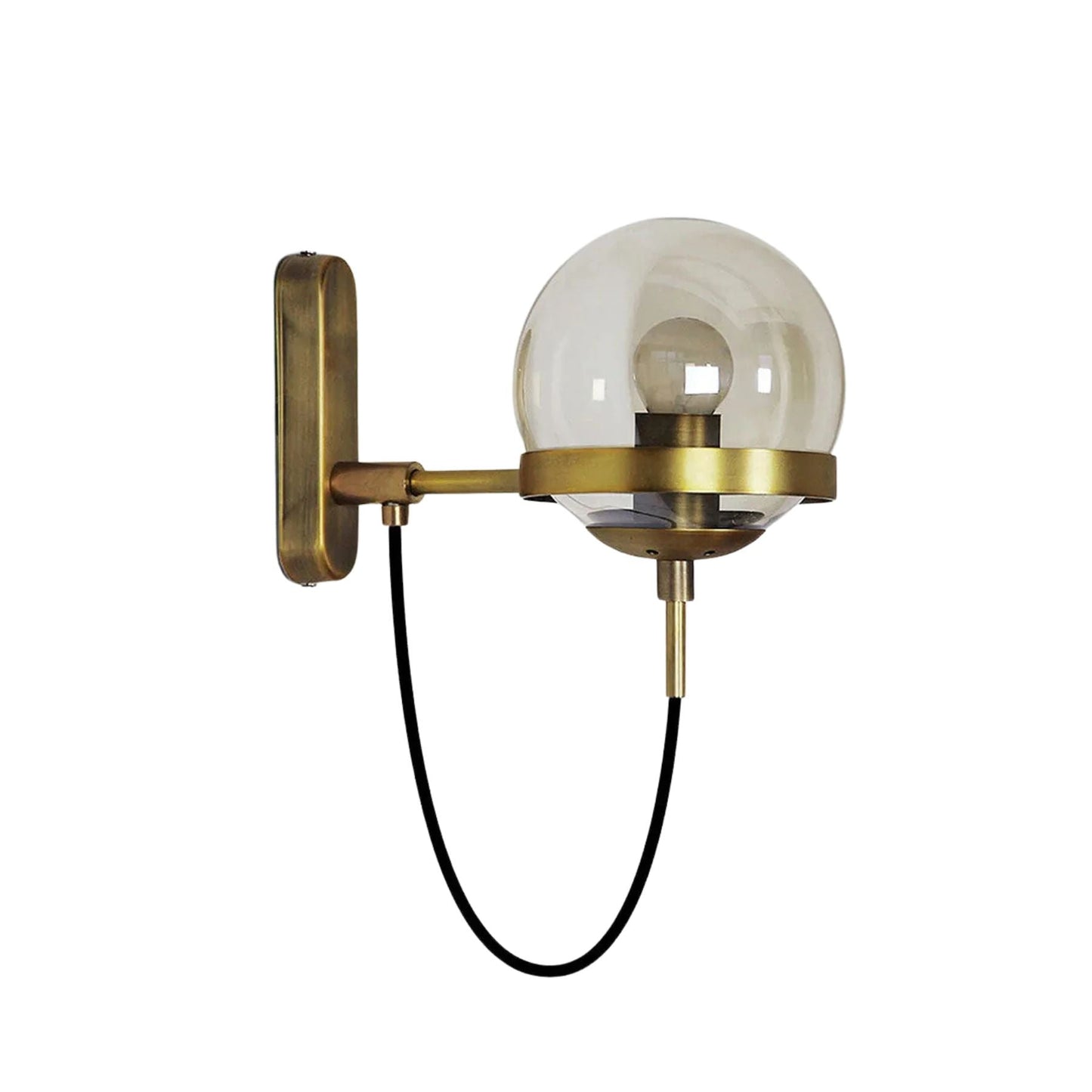Retro Style | Wall Lamp with Glass Ball and Metal Frame | Elegant Lighting for Modern Interior