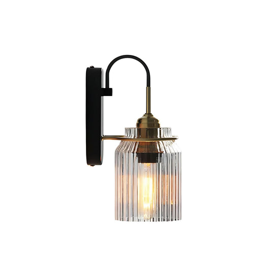 Ribban Modern Wall Sconce Lighting with Ribbed Glass and Dimmable Function - Ideal for Stylish Interiors